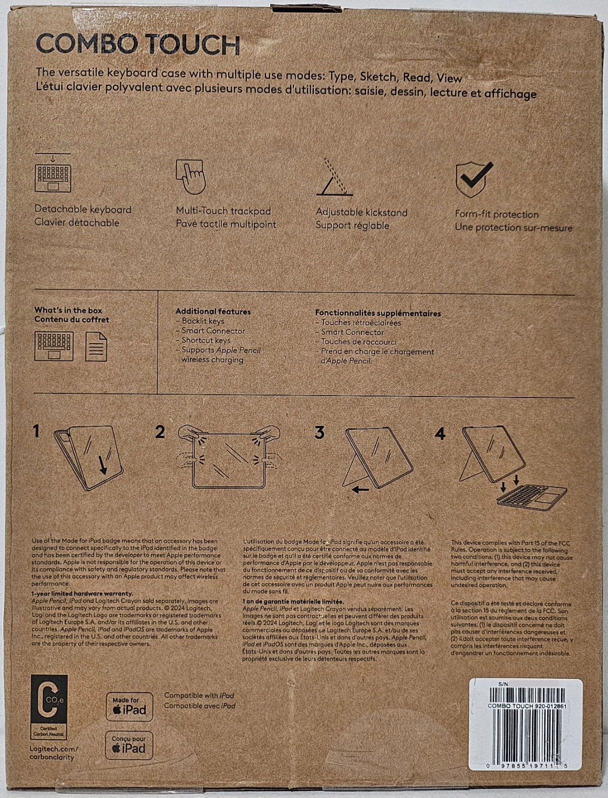 Logitech Combo Touch Keyboard Case for iPad Pro 11-inch (M4) Black – New