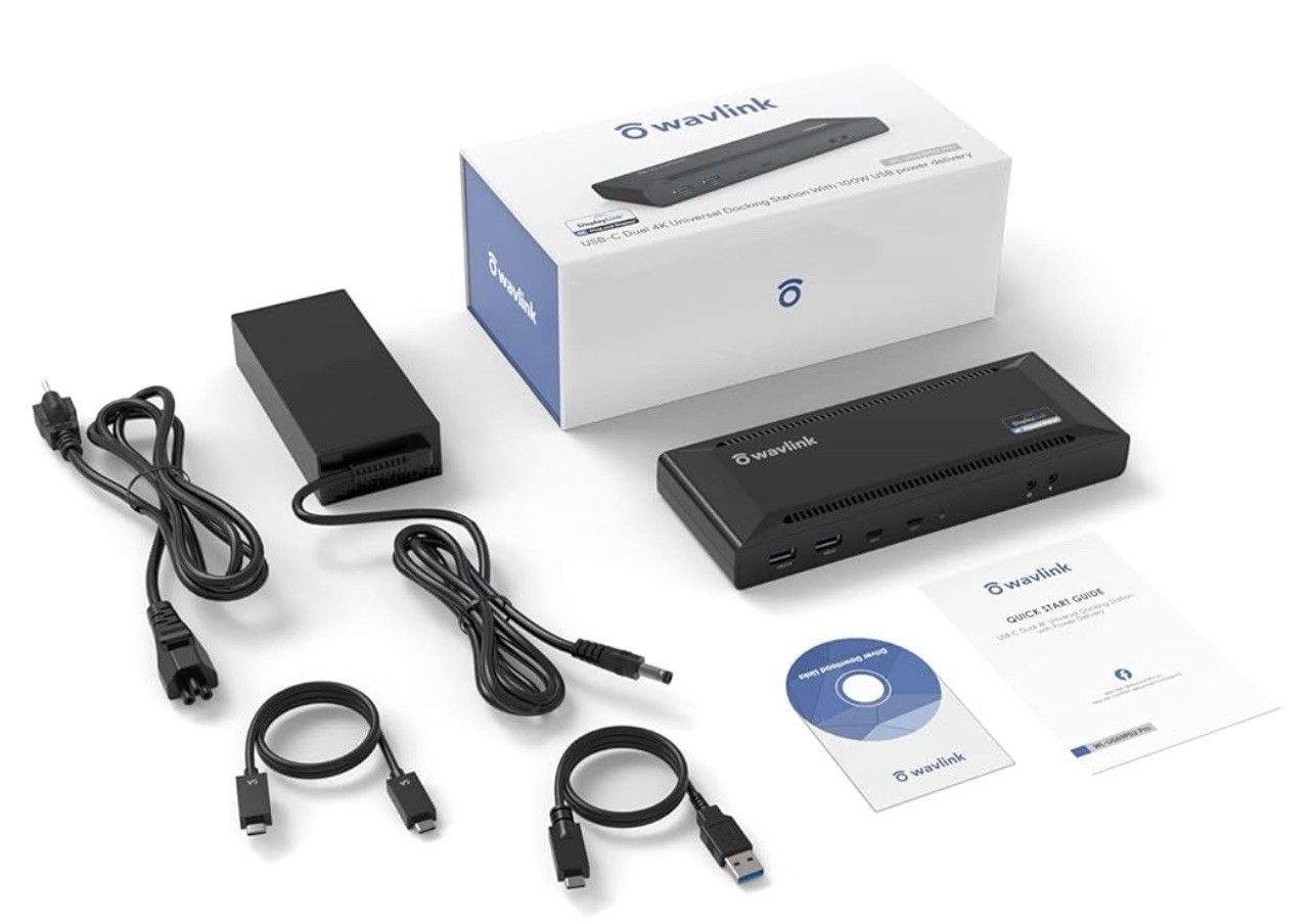 USB C Docking Station DisplayLink Dock 2/3 Monitors HDMI DP 4K 60Hz w/Charging