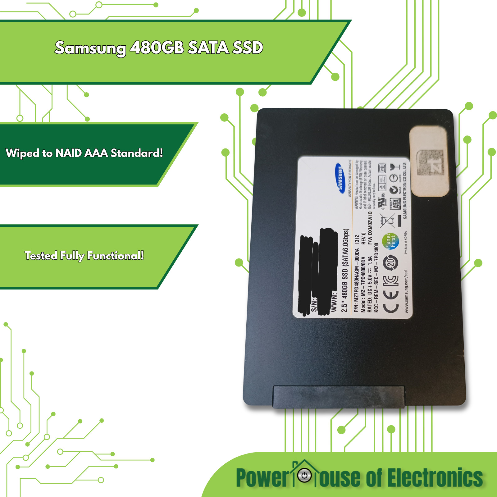 Samsung 480GB SATA SSD | MZ7PD480HAGM-000DA