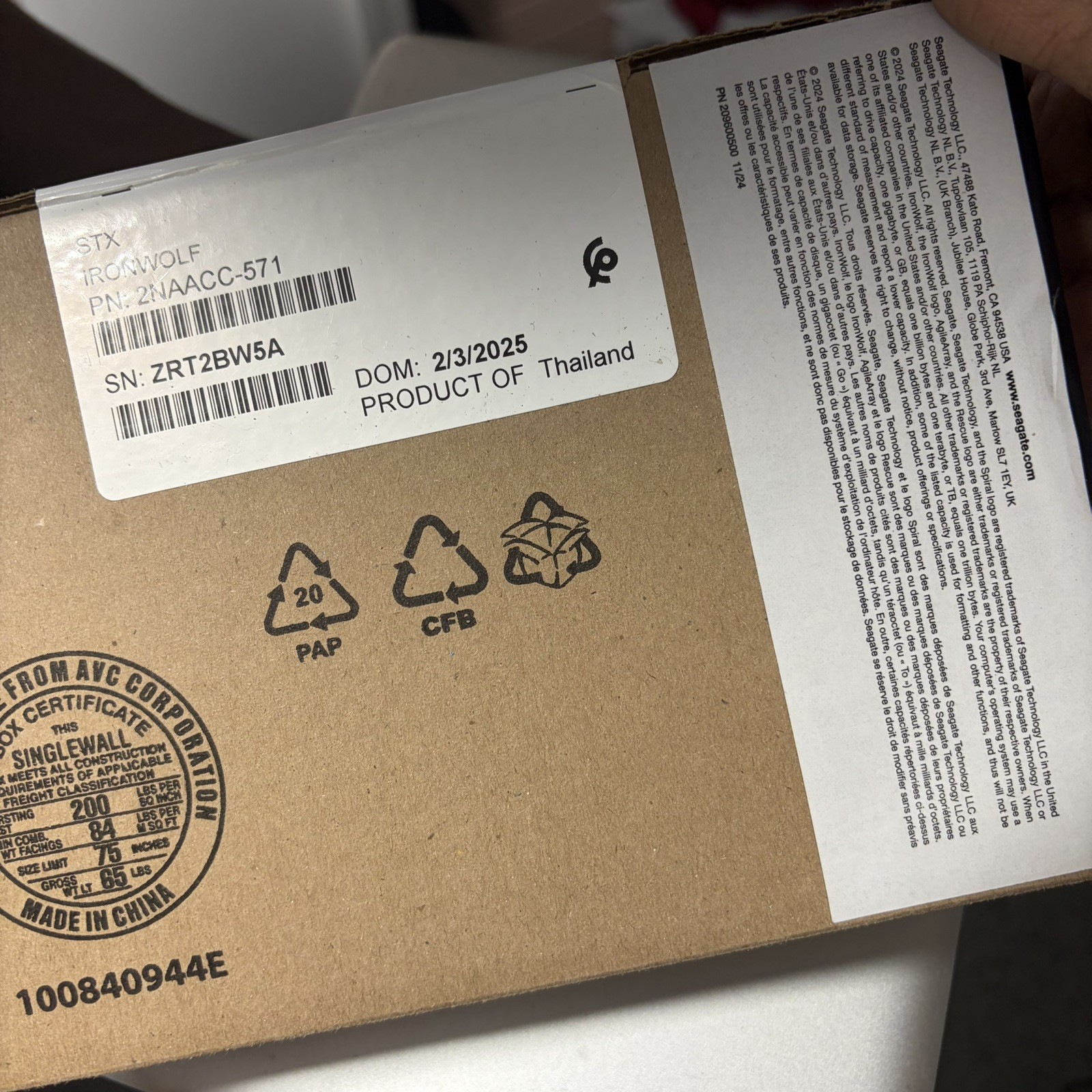 Seagate IronWolf 12TB NAS Internal Hard Drive 3.5” SATA ST12000VN0008 New – BNIB