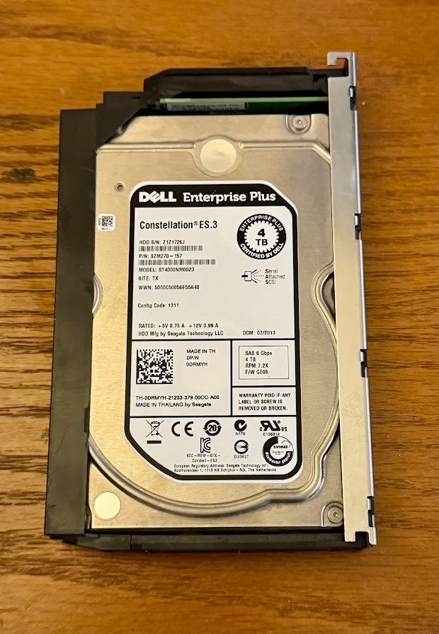 Dell ST4000NM0023 4TB 3.5″ 7200RPM Hard Drive +Dell Compellent SC180 SC280 Caddy