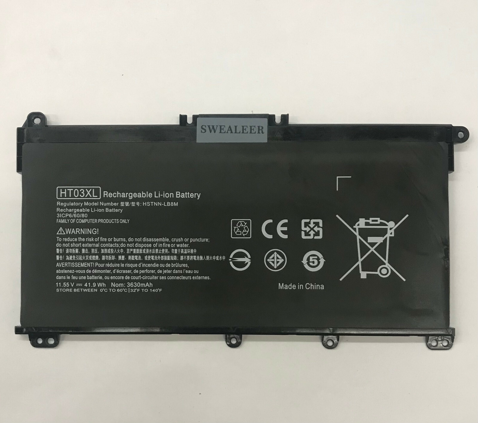 For HP Laptop Battery HT03XL series HSTNN-LB8M 11.55V 41.9Wh 3630mAh