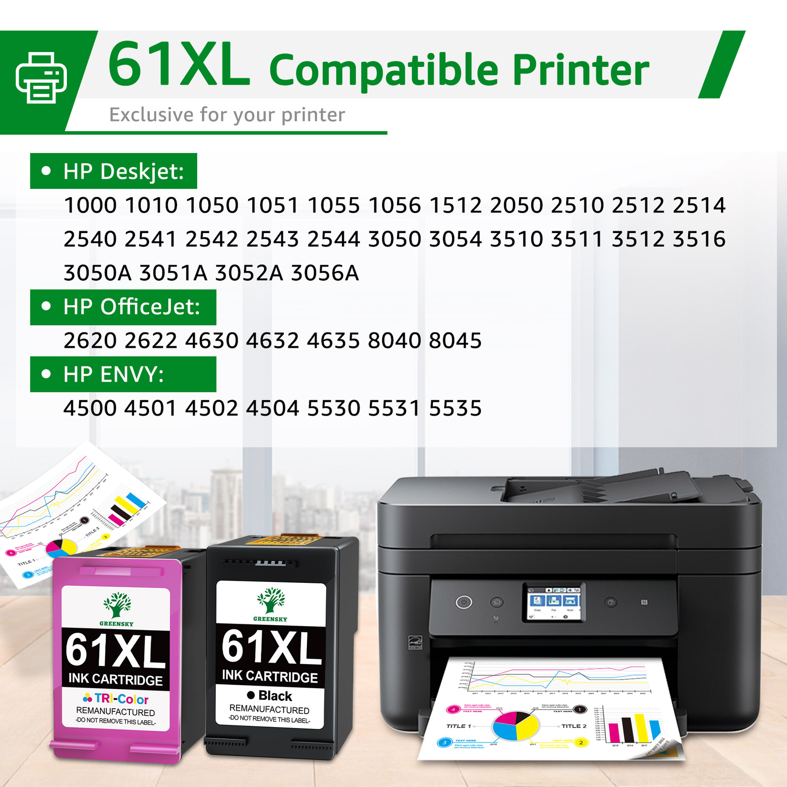 High Yield Ink Combo Black Color 60XL 61XL 62XL 63XL 64XL 65XL 67XL For HP Lot