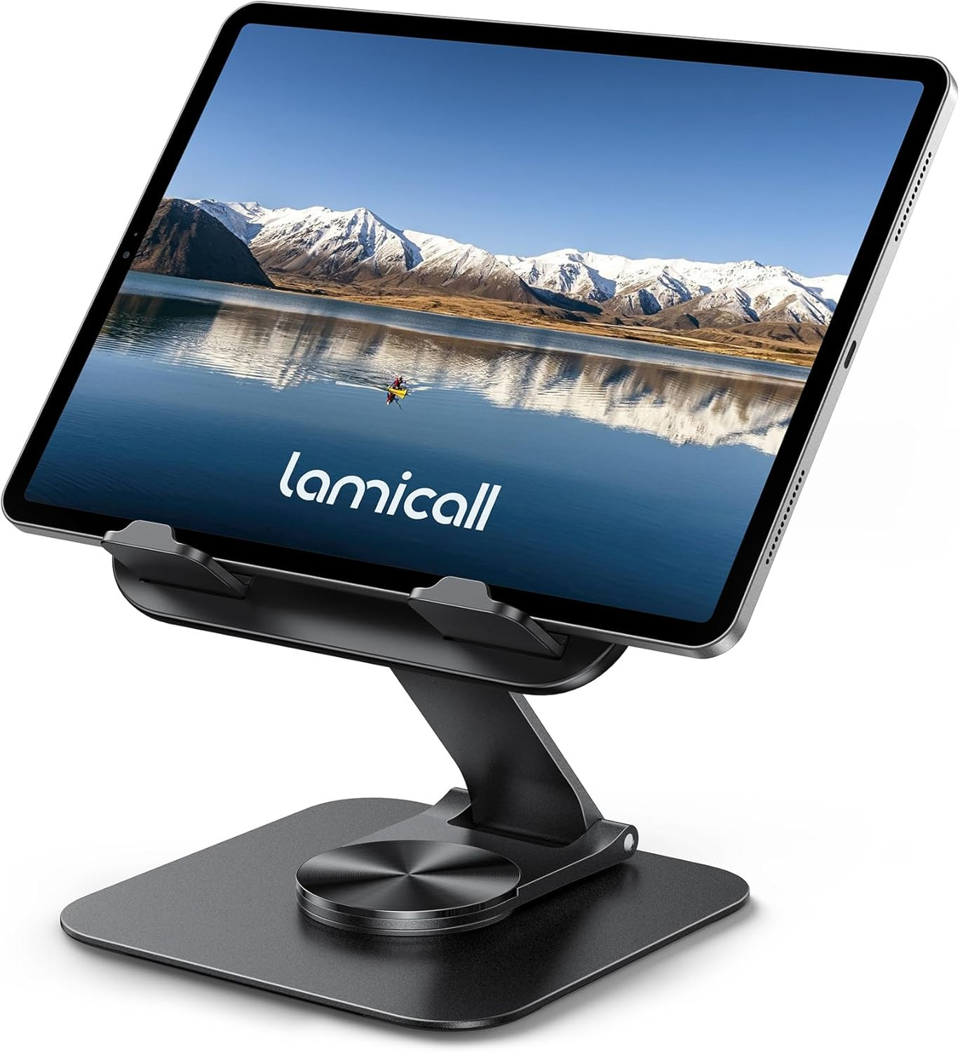 Adjustable Ipad Stand for Desk – [Ultra-Slim Foldable][360°Rotation