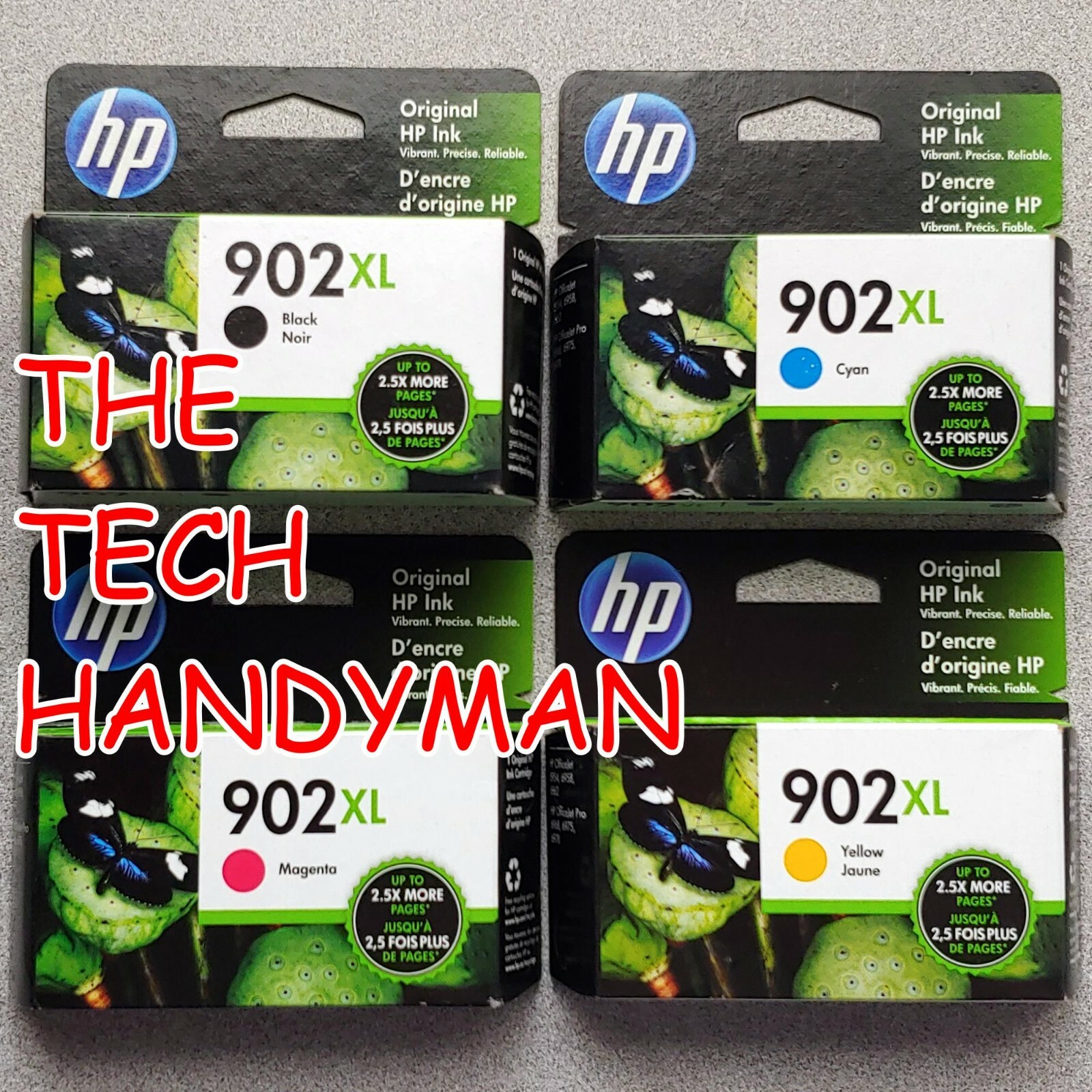 4-PACK HP GENUINE 902XL BLACK & COLOR INK (RETAIL BOX) OFFICEJET 6974 6975 6978