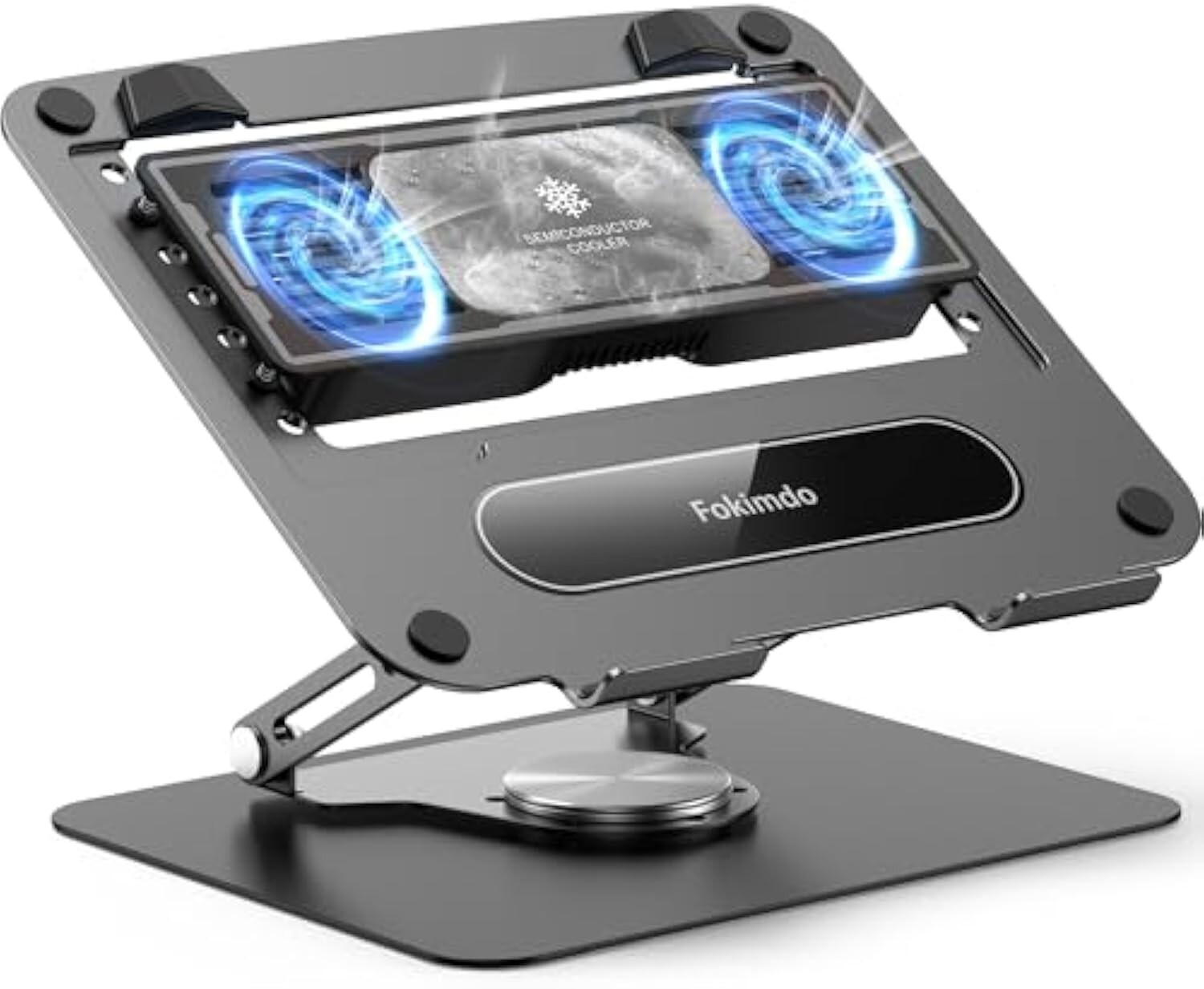 Black Adjustable Laptop Cooling Stand with Detachable Thermoelectric Cooler
