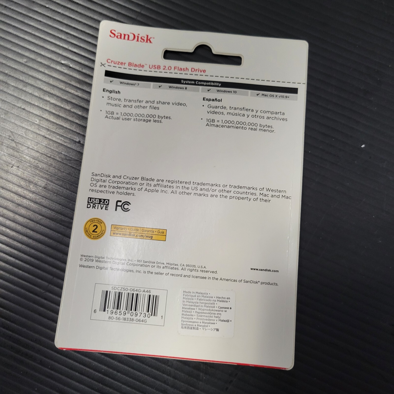 NEW SanDisk Cruzer Blade 64GB USB 2.0 Flash Drive Memory Stick SDCZ50