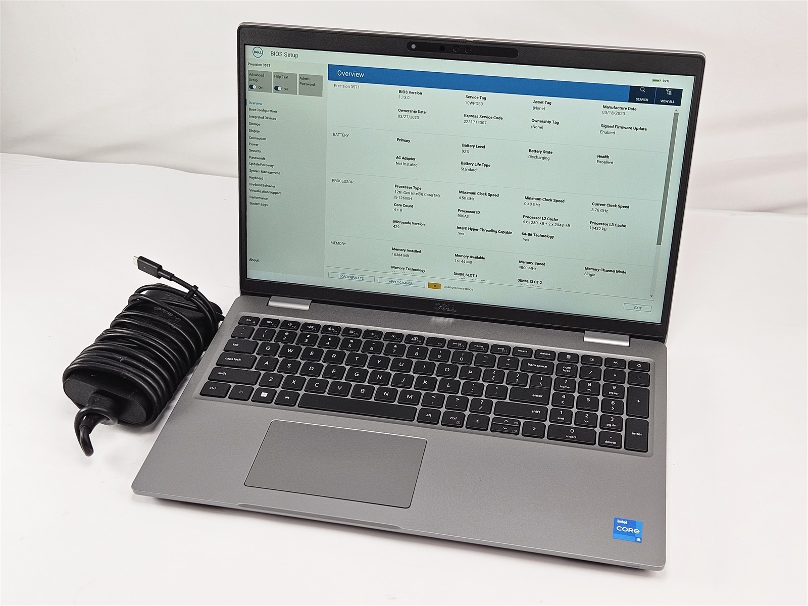Precision 3571 Dell 16GB 256GB SSD i5-12600H 15.6″ NVIDIA T600