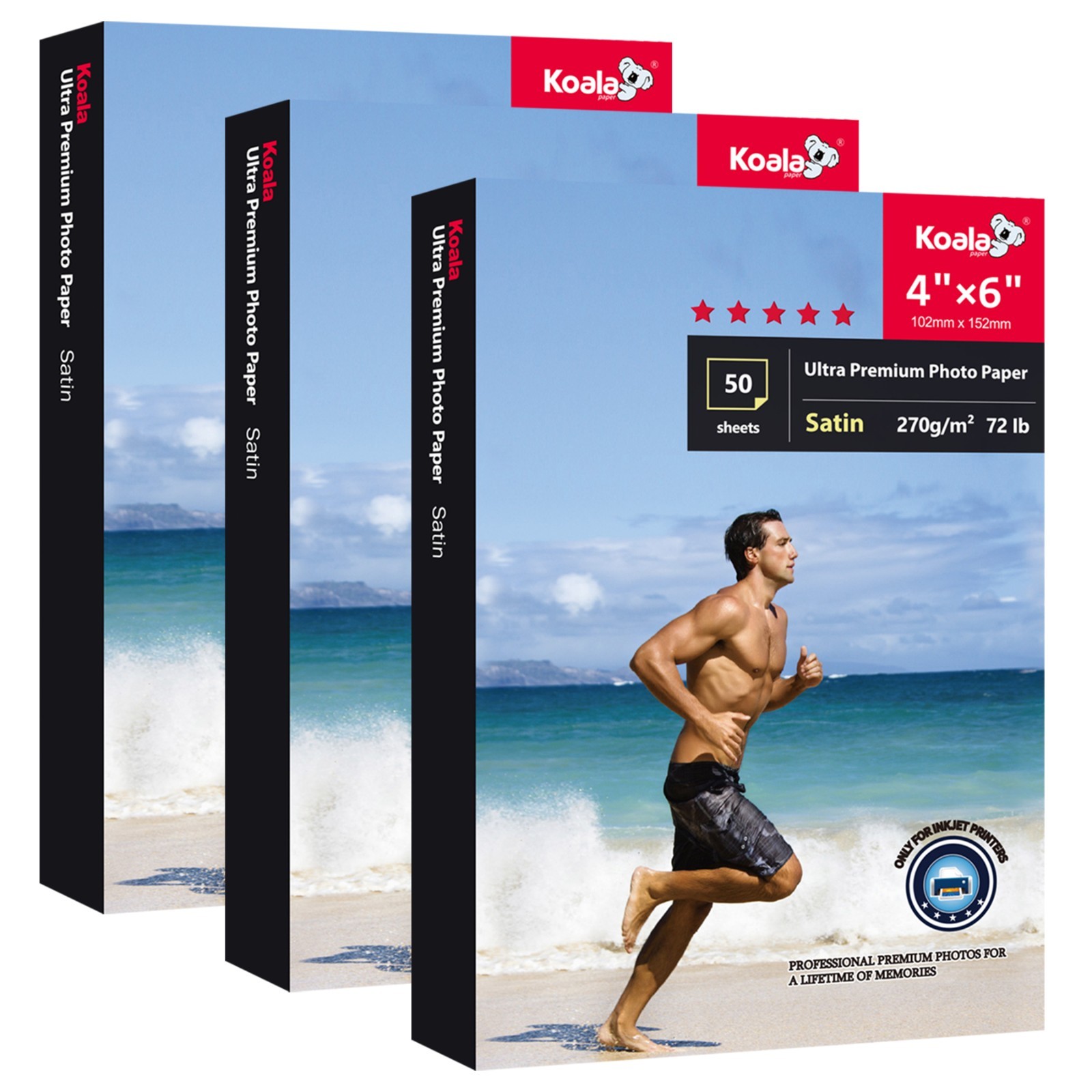 Koala Ultra Premium Satin Photo Paper 4×6 72lb 150 Sheets Inkjet Priters 270gsm