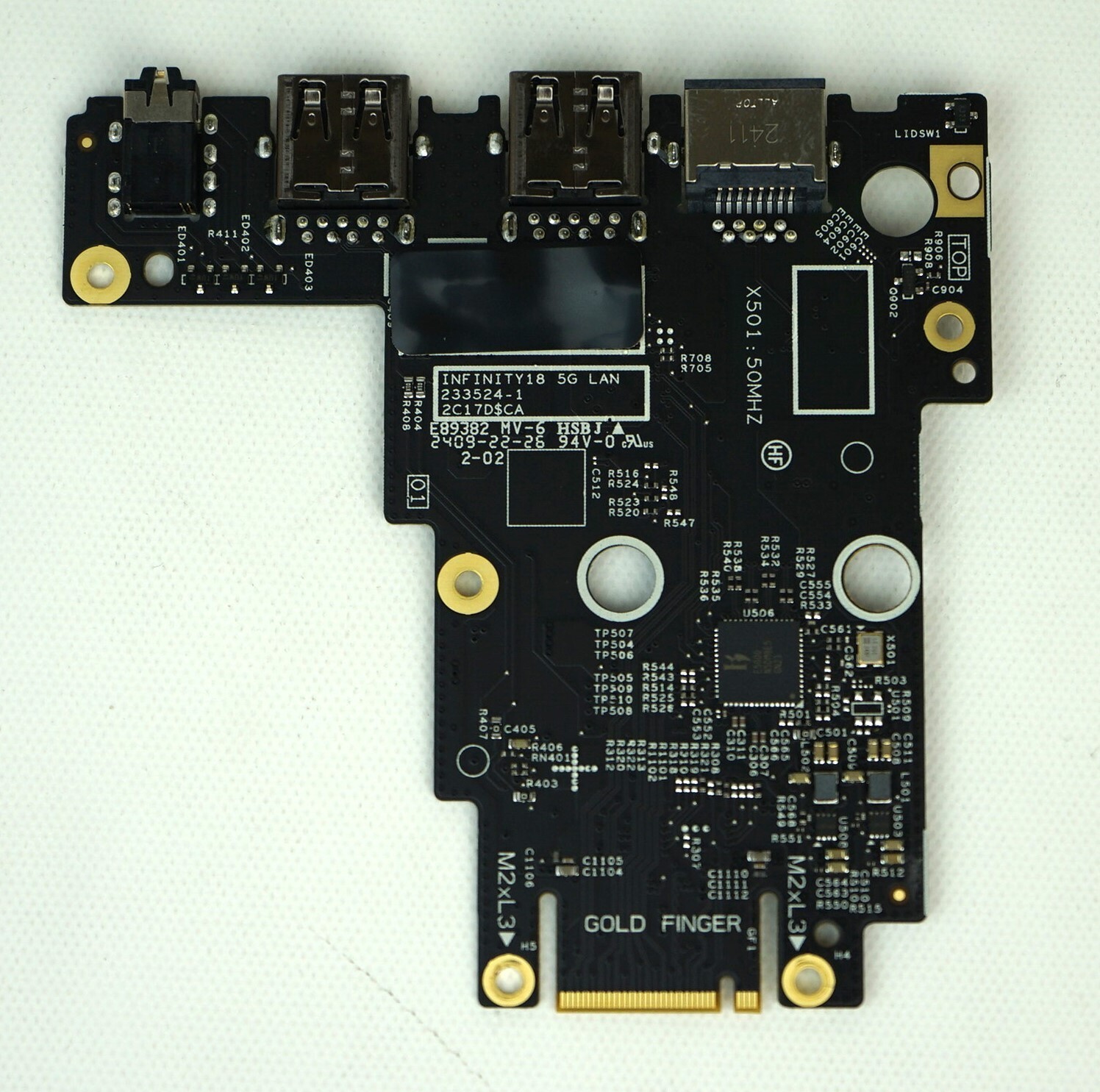 Dell ( 455.0UE07.0001) Audio Daughterboard – 5G LAN Port – 2x USB Ports 154VJ