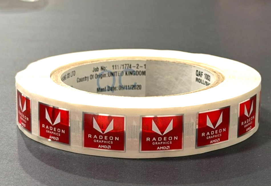 1000 Pcs AMD Radeon Vega Graphics Sticker Label Decal 19mm x 16mm