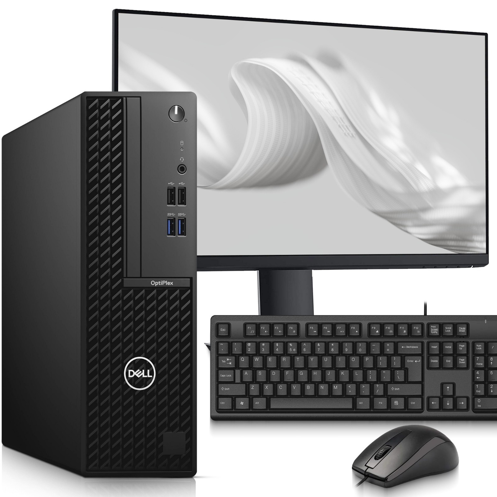 Dell 3070 Desktop PC i5-9th 16GB RAM 128GB SSD 500GB HDD 24″ LED Wi-Fi Window 11