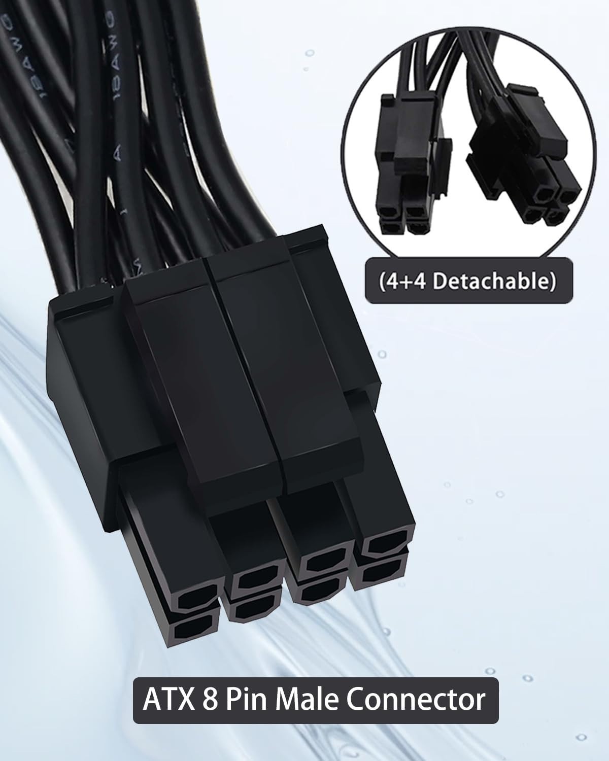 9.5-Inch CPU 8 Pin Extension Cable – 2 Pack Tangle-Free for Optimal Power Supply