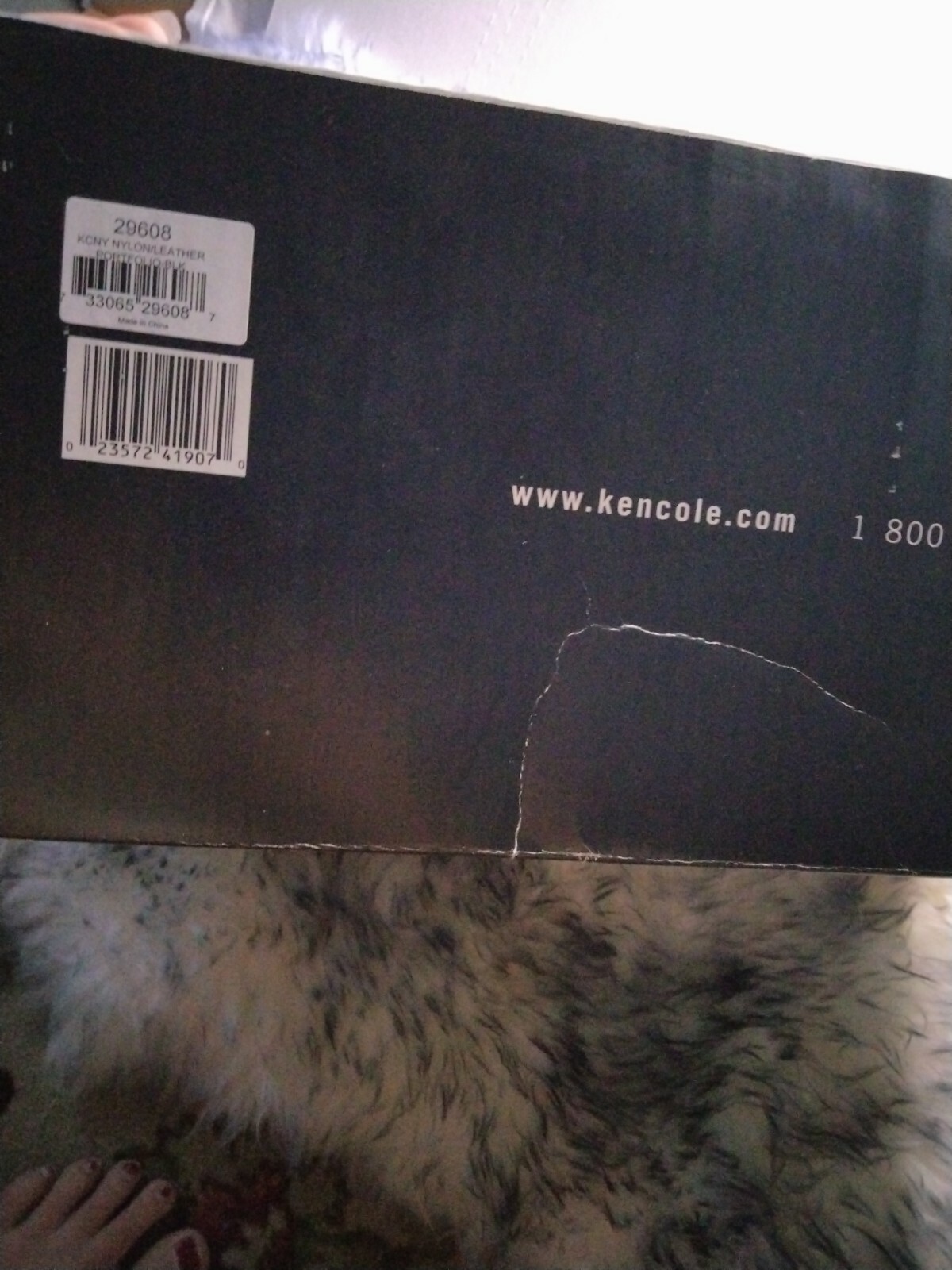 Kenneth Cole New York expandable portfolio computer case nylon leather black new
