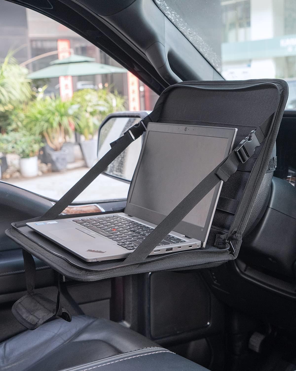 Upgrade Your Travel: Multifunctional Car Eating Tray & Desk with Leather Finish