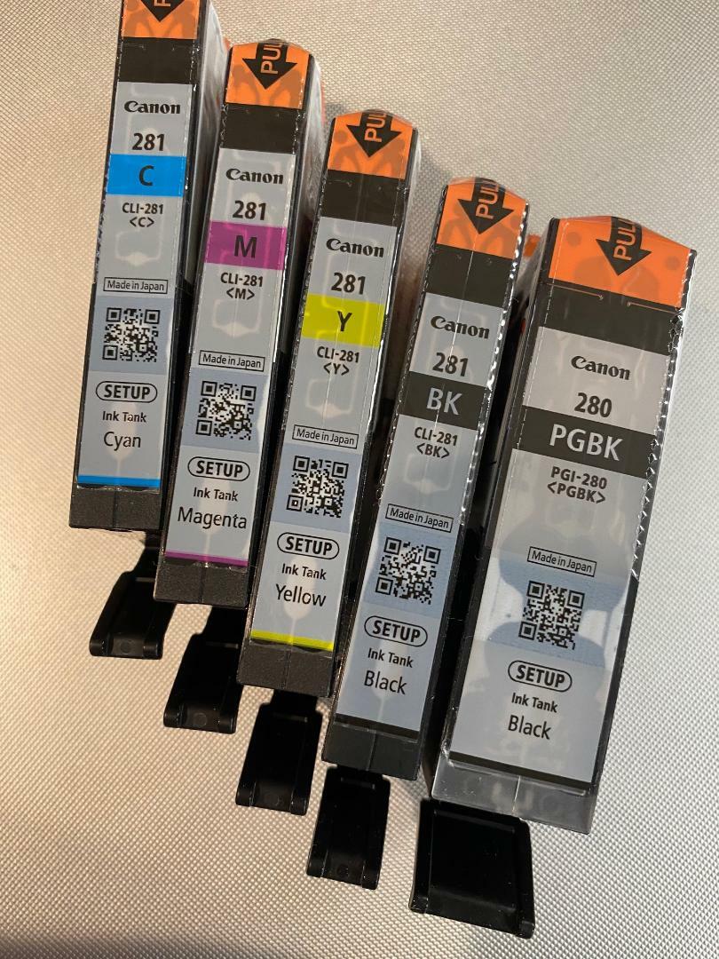 Genuine Canon 280 281 Ink Cartridges 5-Pack Full Set for TS6120 TS6220 & more