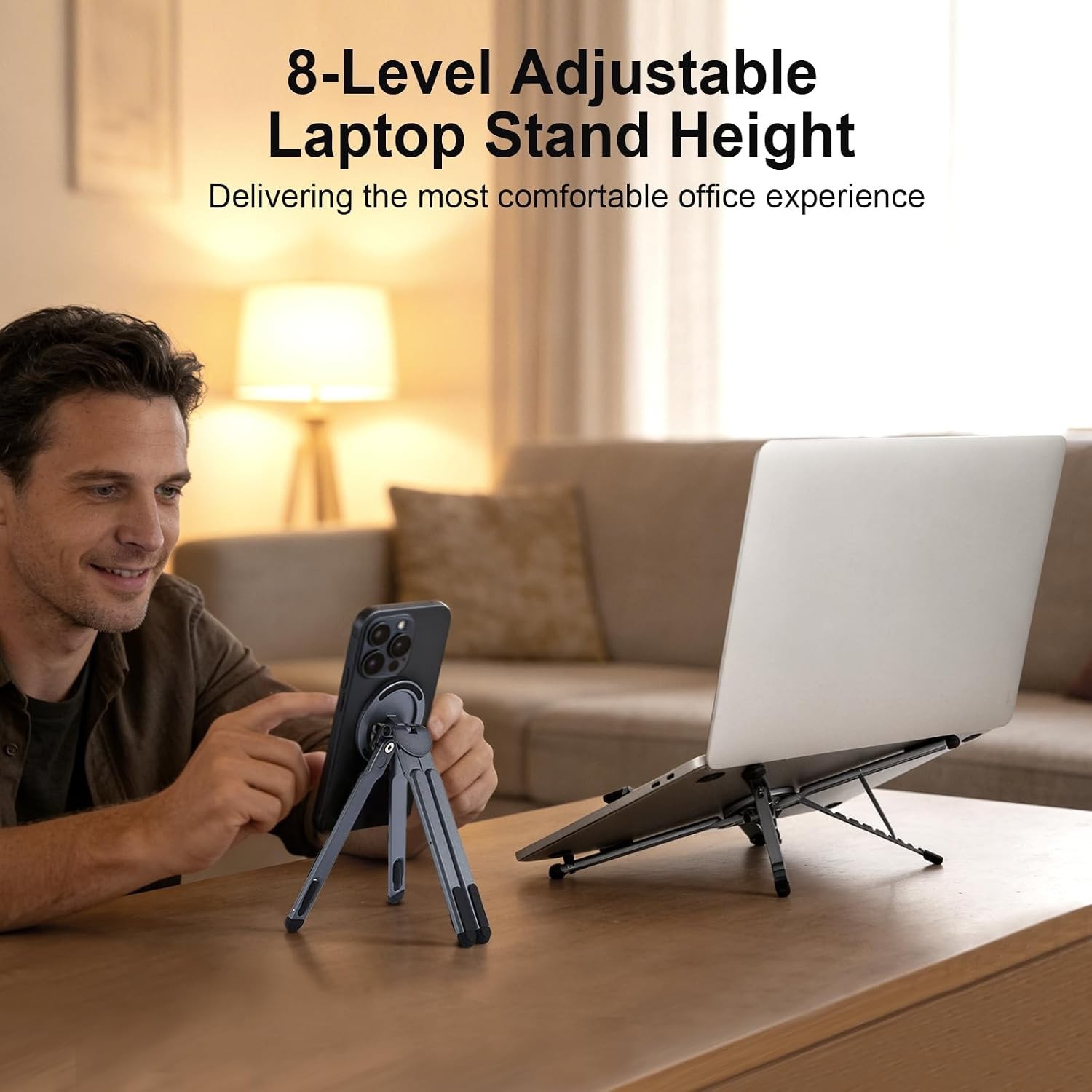 4 in 1 Magnetic Foldable Versatile Stand For Phone Tablet Laptop Titanium Tripod