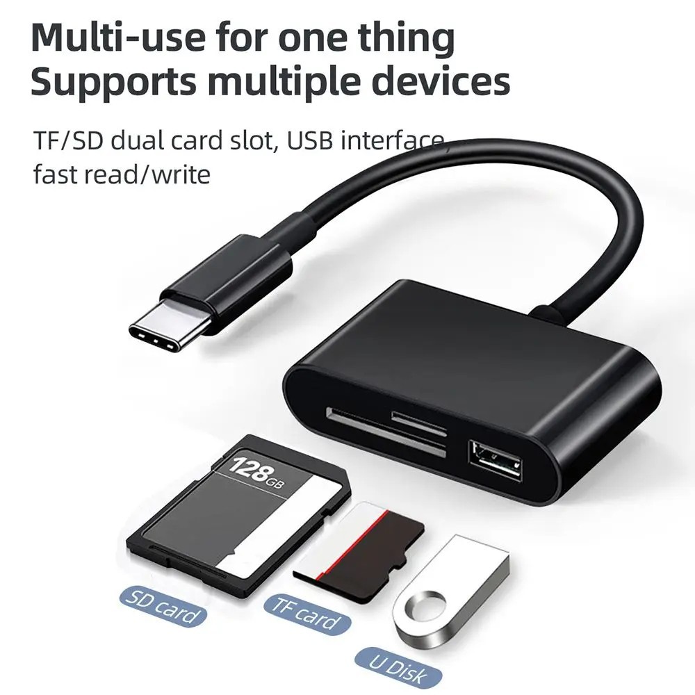 USB C 3 in 1 Hub Converter Type-C Adapter SD Card Reader For MacBook Pro Laptop