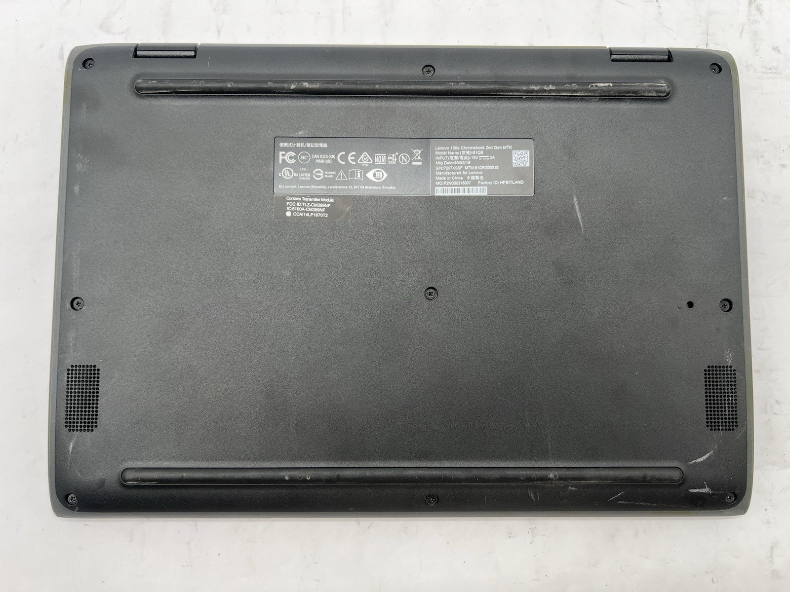 Lenovo Chromebook 100E G2, 11.6” (32GB Storge, 2.1GHz. 4GB RAM), No Charger