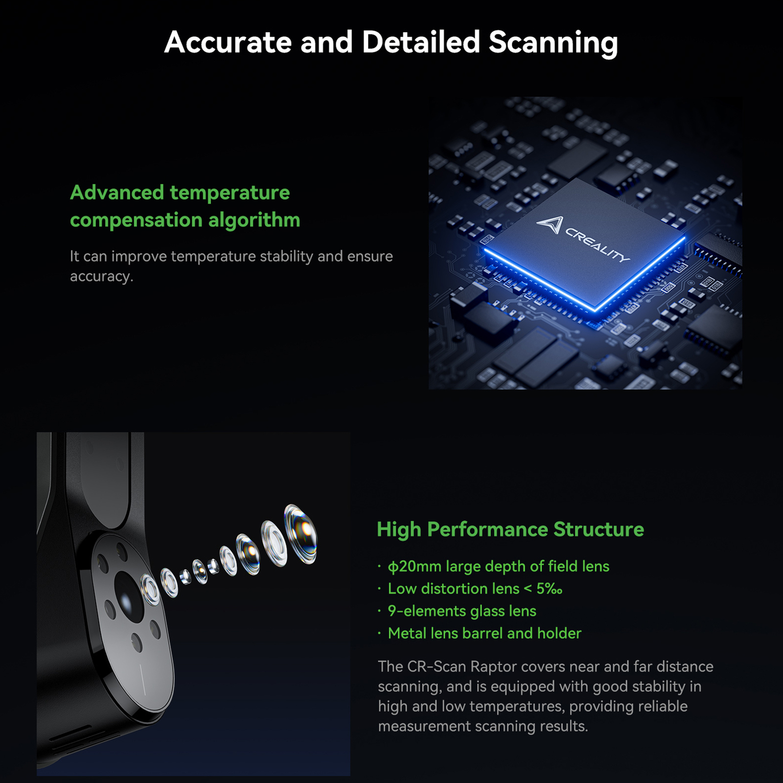Creality CR-Scan Raptor 3D Scanner with Anti-Shake Tracking Full Color Scan D2I0