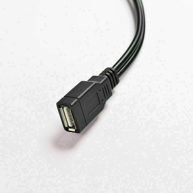 USB 2.0 Female to 2 Dual USB Male Power Adapter Y Splitter Cable Cord Connector