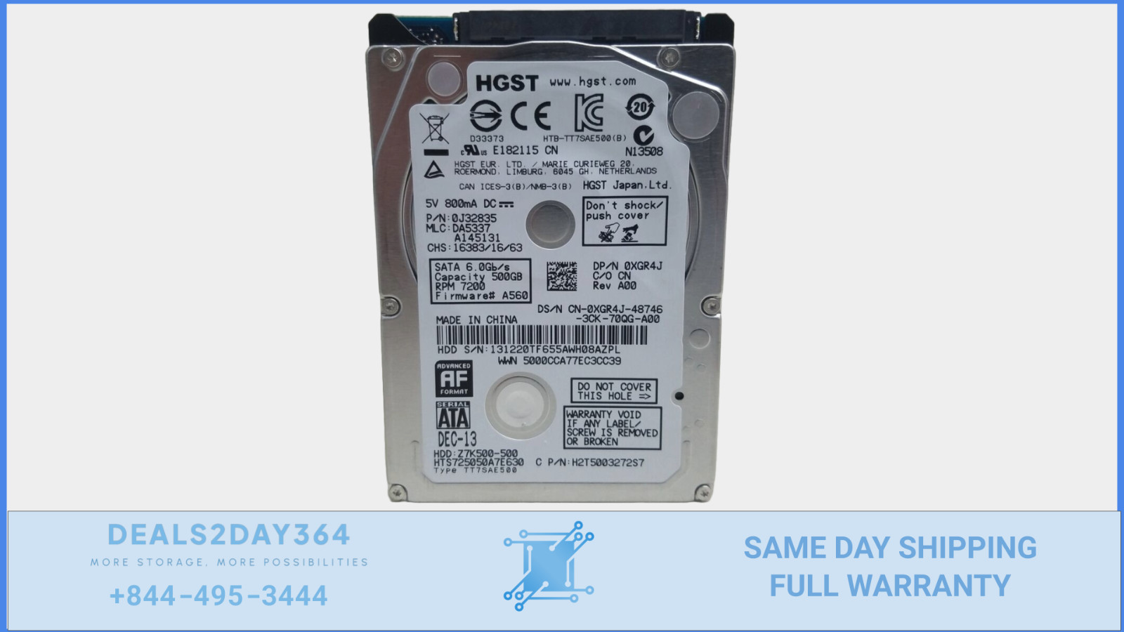 HGST Z7K500 HTS725050A7E630 500 GB 2.5″ SATA III Laptop Hard Drive