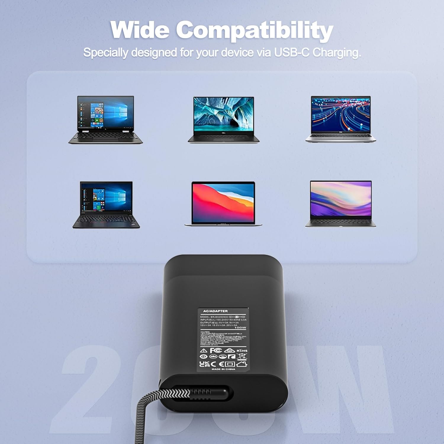 100W 20V 5A Laptop USB C Charger For HP ZBook Firefly 14 16 G9 G10 G11 TPN-DA32