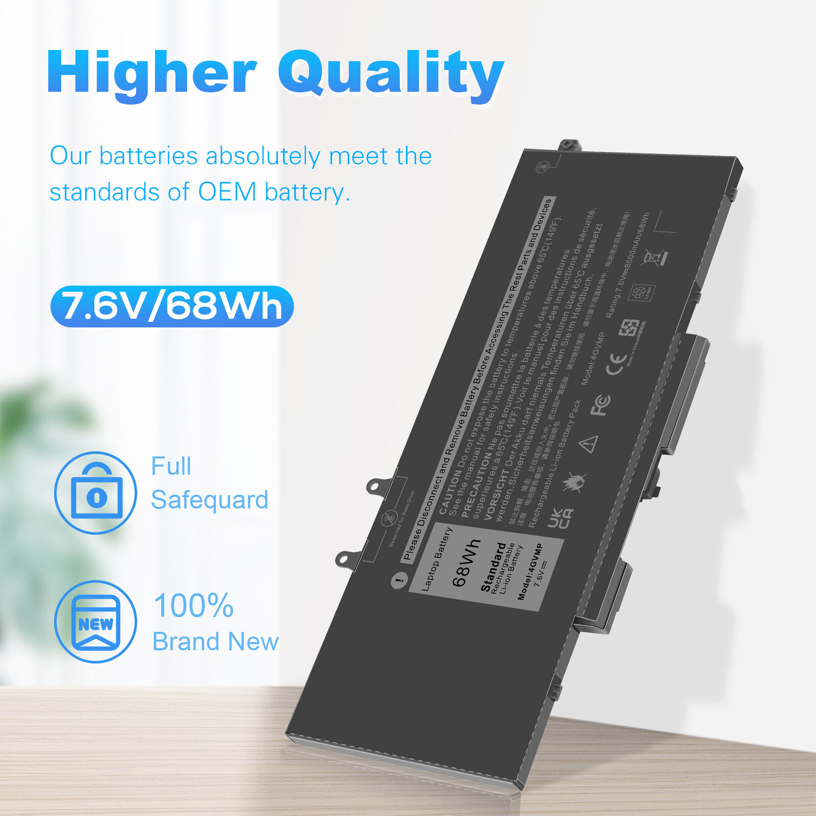 🔥LOT 4GVMP Battery For Dell Latitude 5400 5500 Precision 3540 M3540 68Wh 7.6V