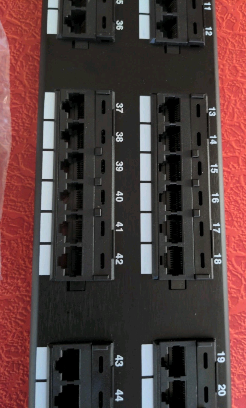 AMP NETCONNECT 406331-1 RJ45 Cat 5 48-Port Patch Panel, 110Connect, Black, 2U
