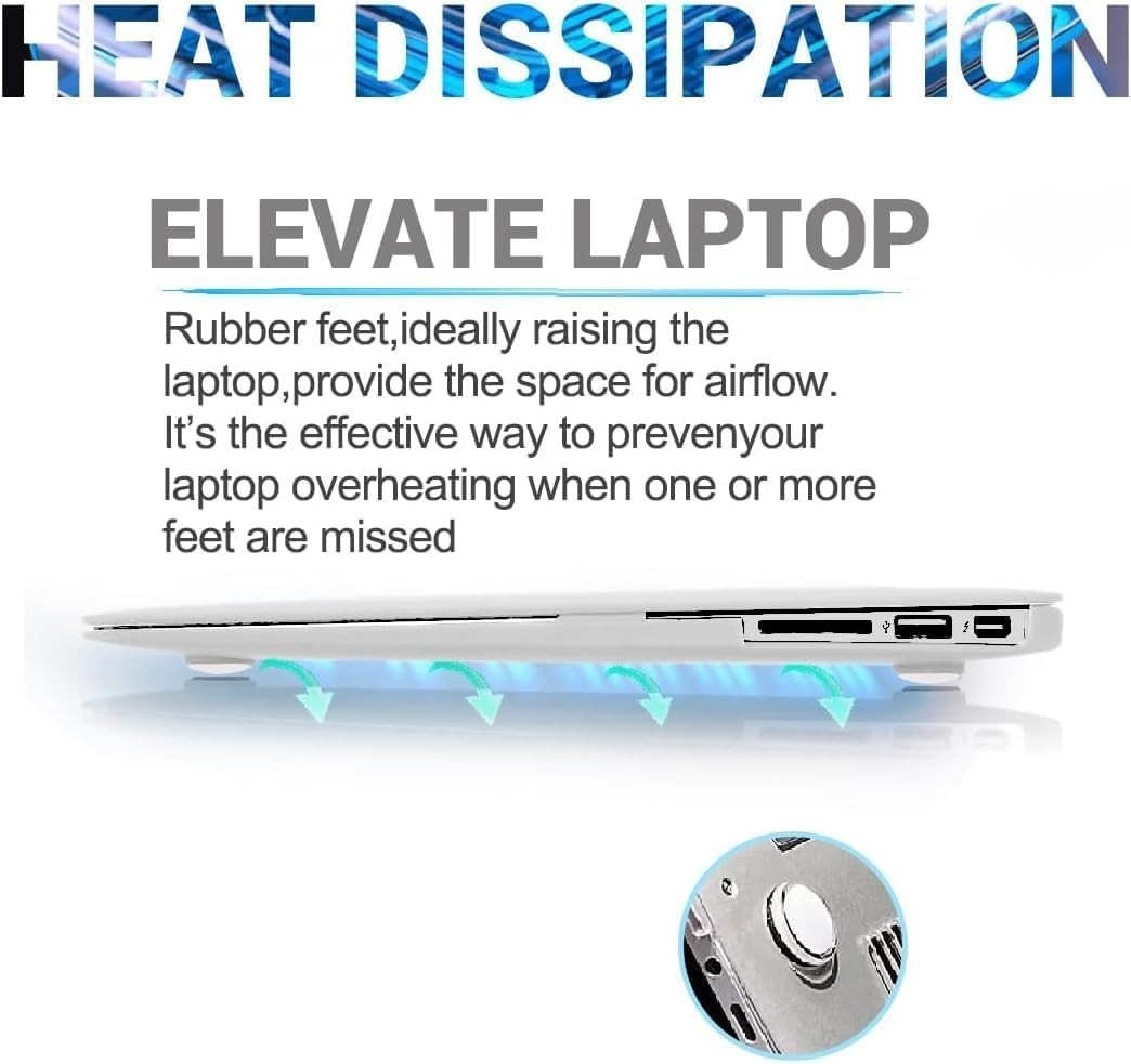 White Silicone Laptop Rubber Feet, 0.7 Inch – 8 Pcs Universal Non-Slip Pads