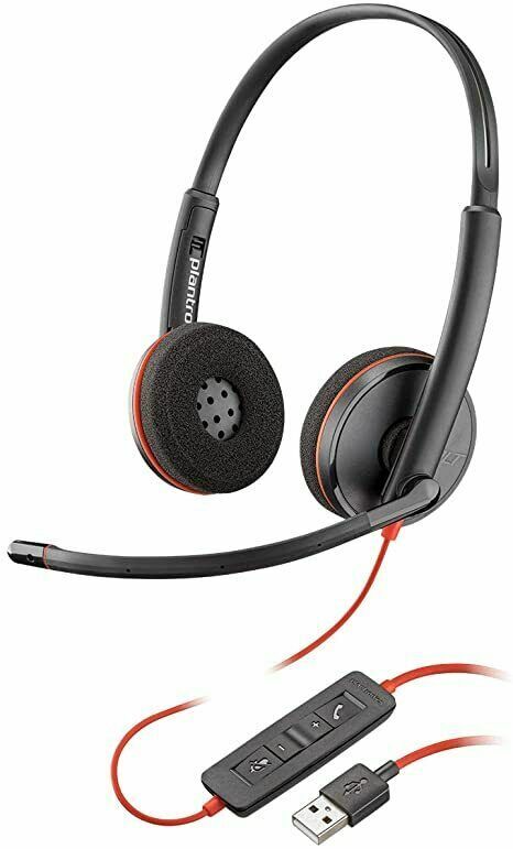 POLY Plantronics Blackwire C3220 Stereo Corded USB-A Computer Headset 209745-101