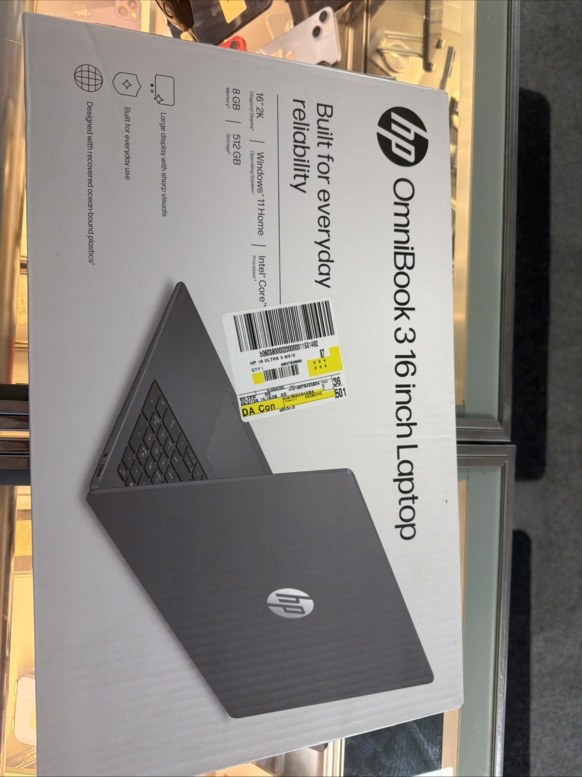 New HP OMNIBOOK 3 16-BU0315DX 16″ CORE ULTRA 5 225U 4.8GHz 16GB RAM 512GB SSD