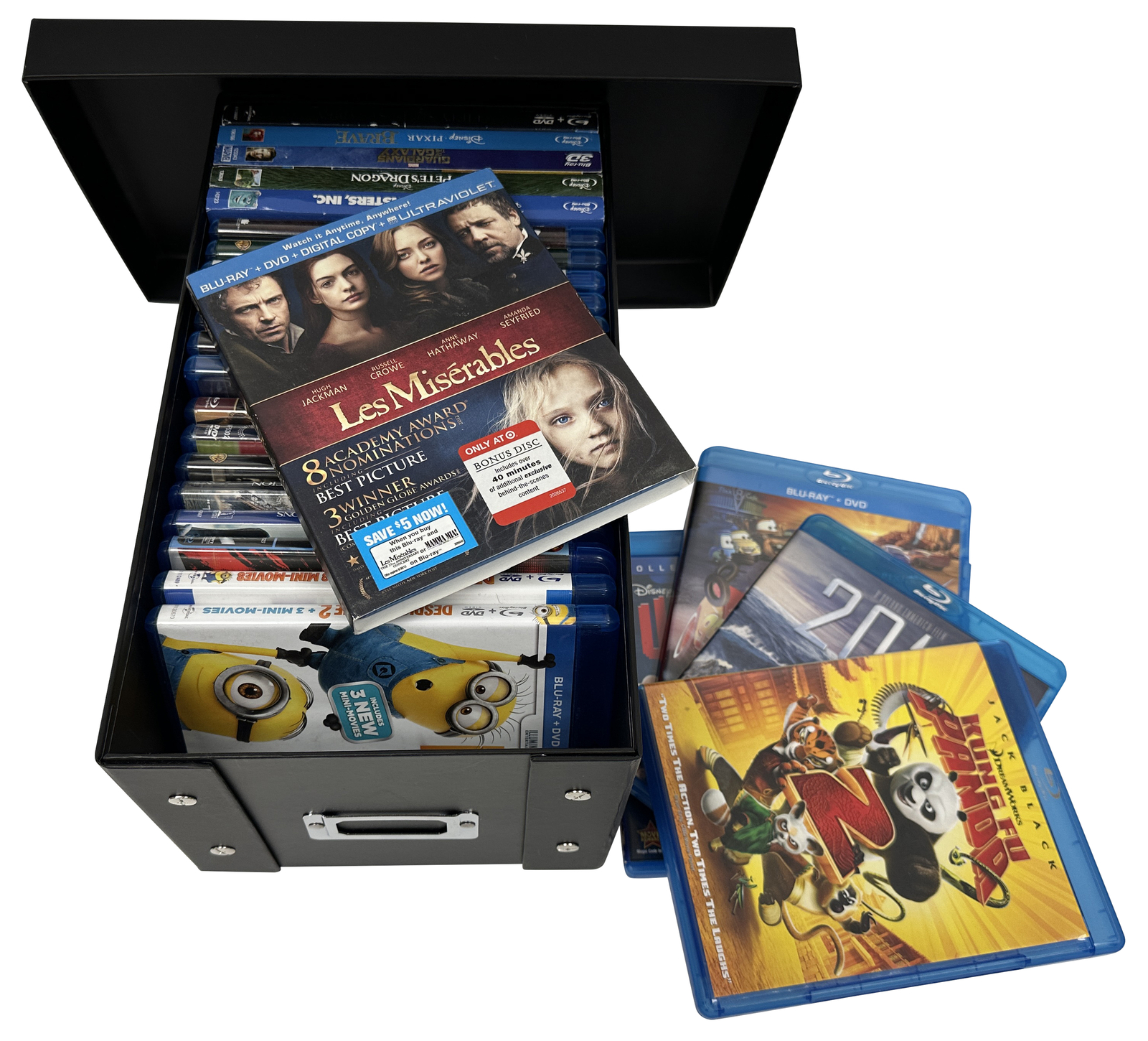CheckOutStore Black Blu-ray Cases Storage Box (Holds 25 Cases) Lot