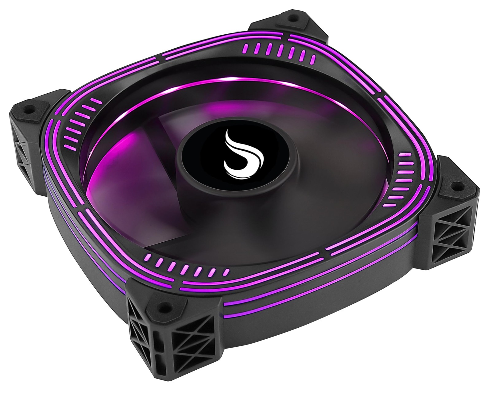 120mm RGB PC Case Fan 1500 RPM Silent Hydraulic Bearing Motherboard Sync – Black