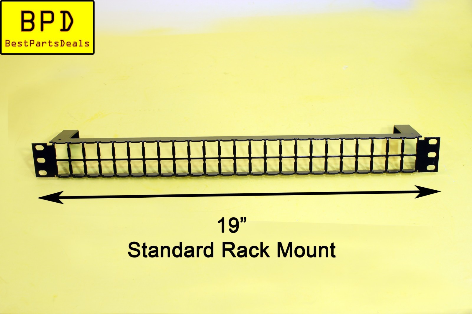 1U Rack Mountable BLACK HDJ 48 Port UNLOADED 1RU Flat Blank Patch Panel