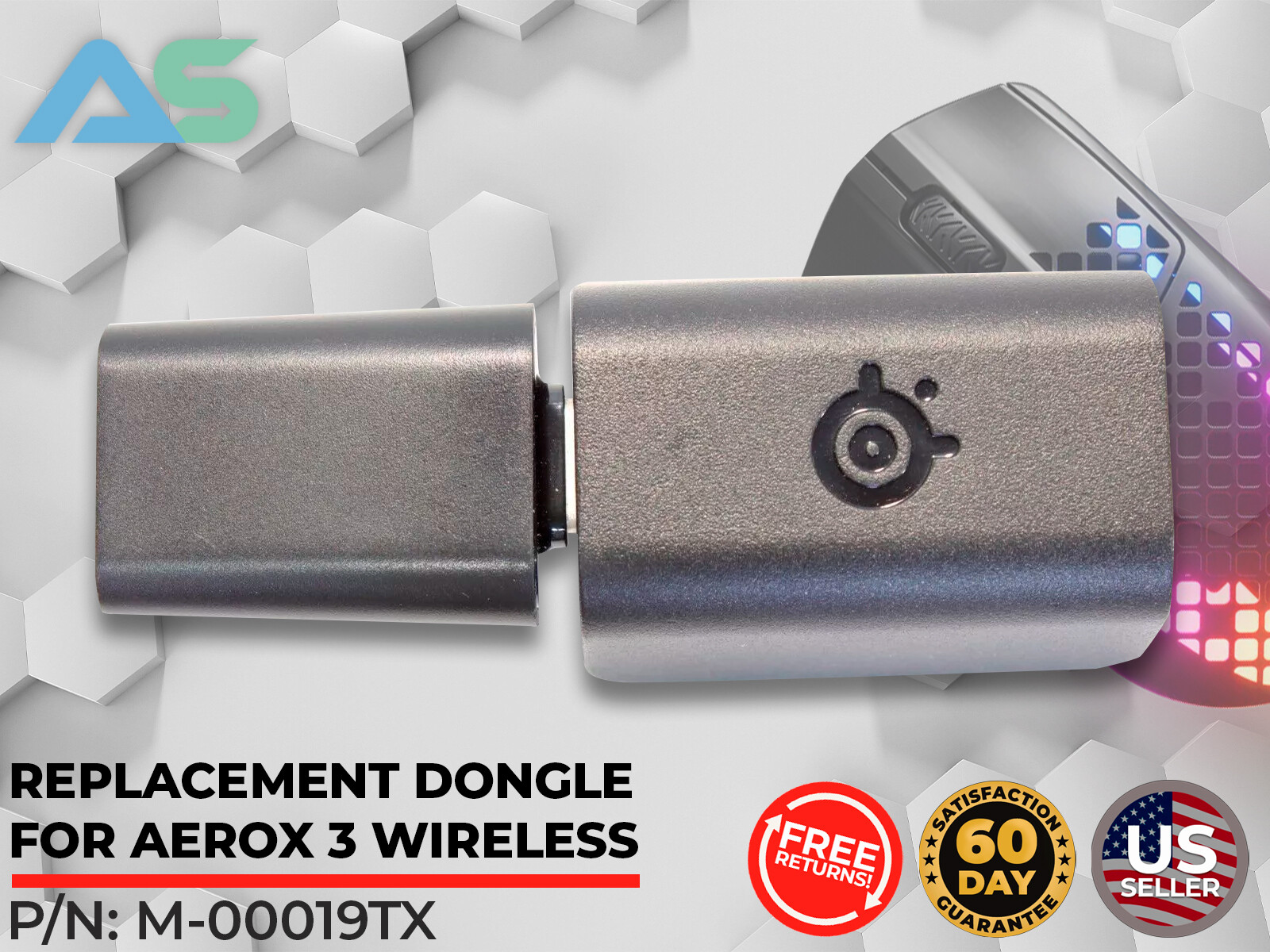 SteelSeries Aerox 3 Wireless Dongle & USB-C To USB-C Adapter Only (M-00019TX)