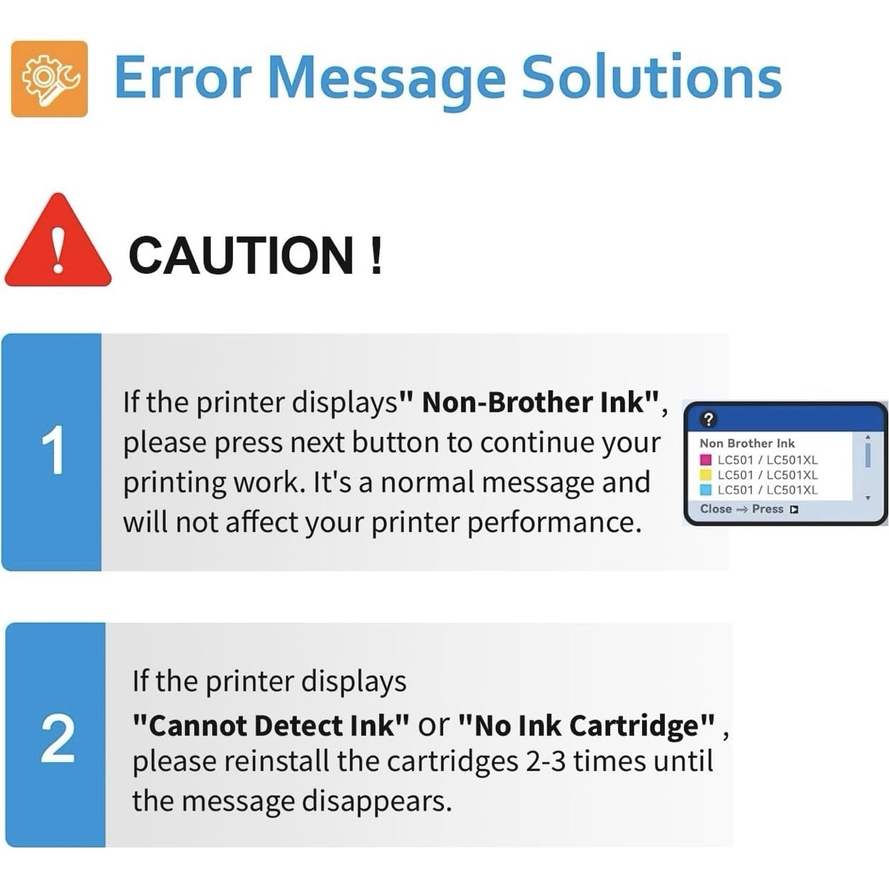 LC501XL LC501 4 Pack Ink Cartridges Compatible for Brother MFC Printers