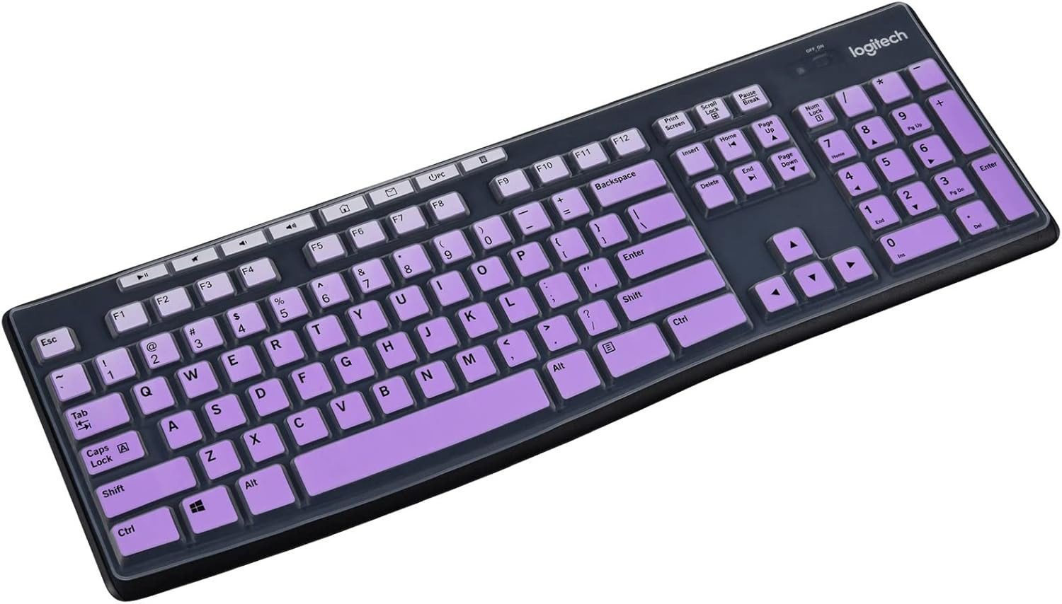 Logitech MK370 MK295 MK270 K270 Keyboard Skin Protector – Gradual Purple