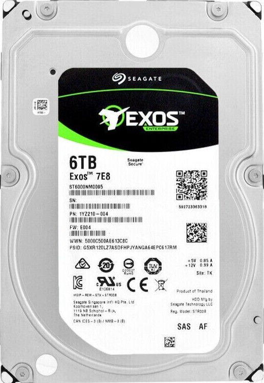 Seagate Exos 7E8 ST6000NM0095 6TB 7200 RPM 256MB SAS-3 3.5 Inch