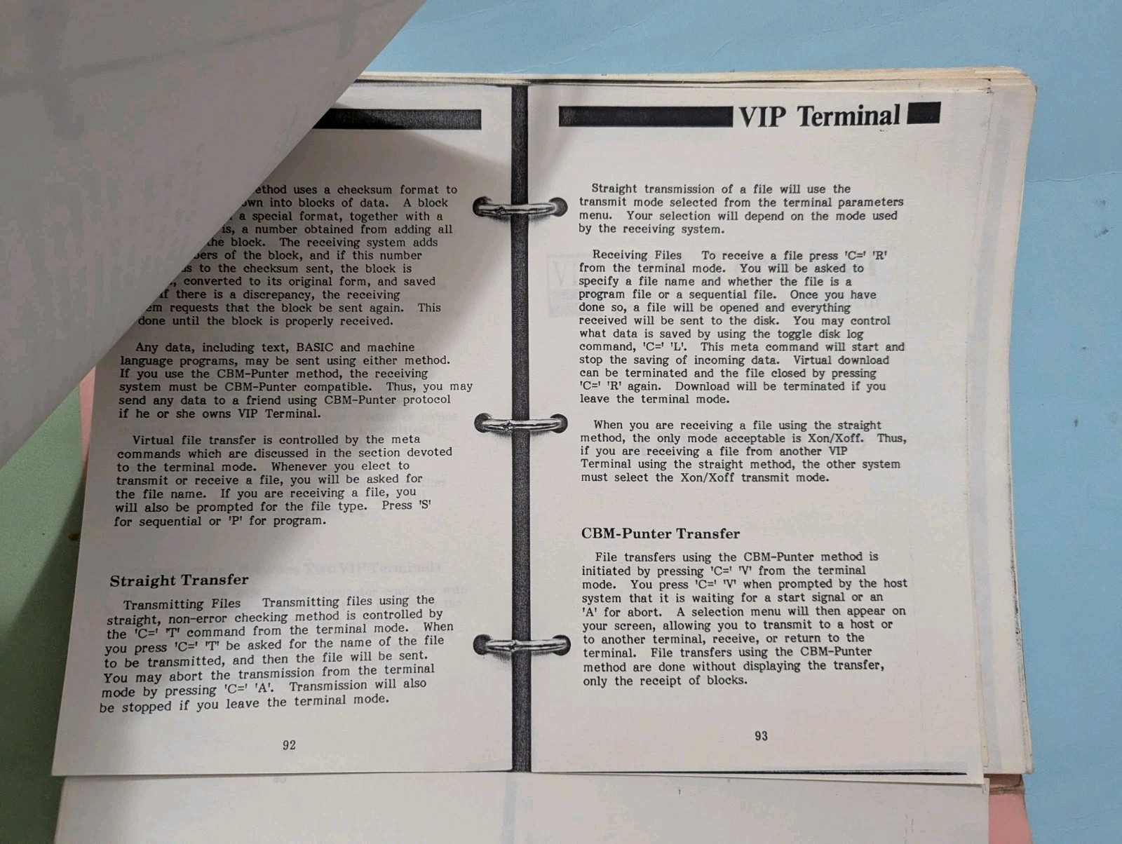 Bundle of Commodore 64 Software User Manual Photocopies – VIP Terminal Blitz Etc