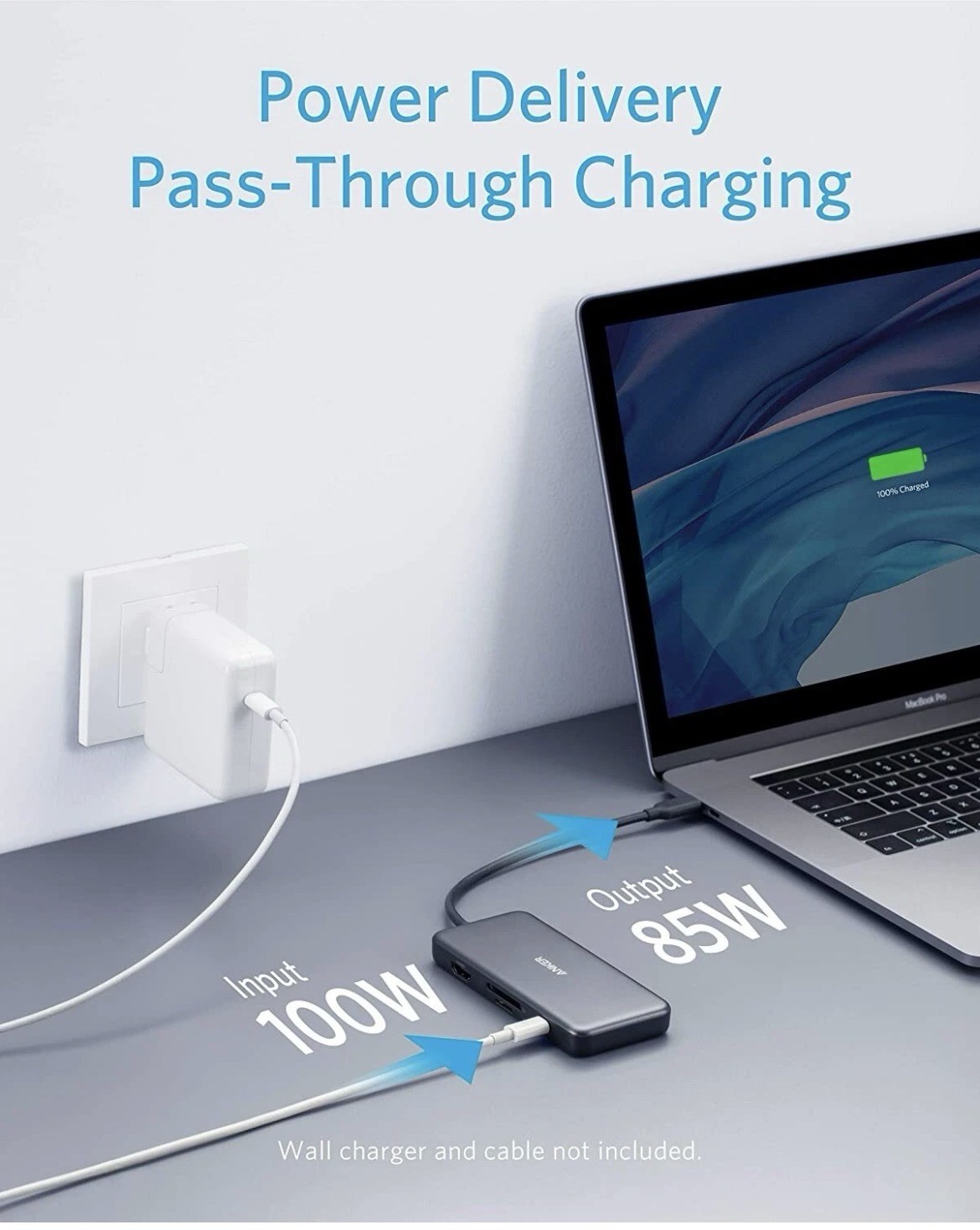 Anker 7-in-1 USB C Hub Adapter 4K HDMI SD Card Reader 100W Macbook Pro 2016/20