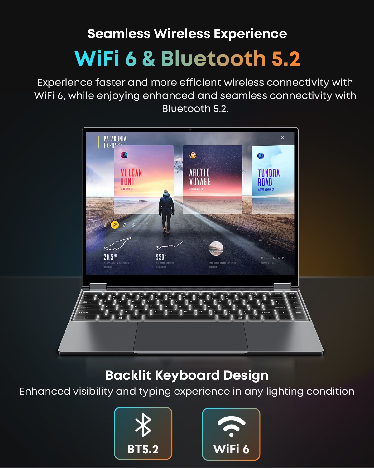 CHUWI FreeBook 13.5″ Win11 Laptop Intel Processor Backlit Keyboard 8/12/16 RAM
