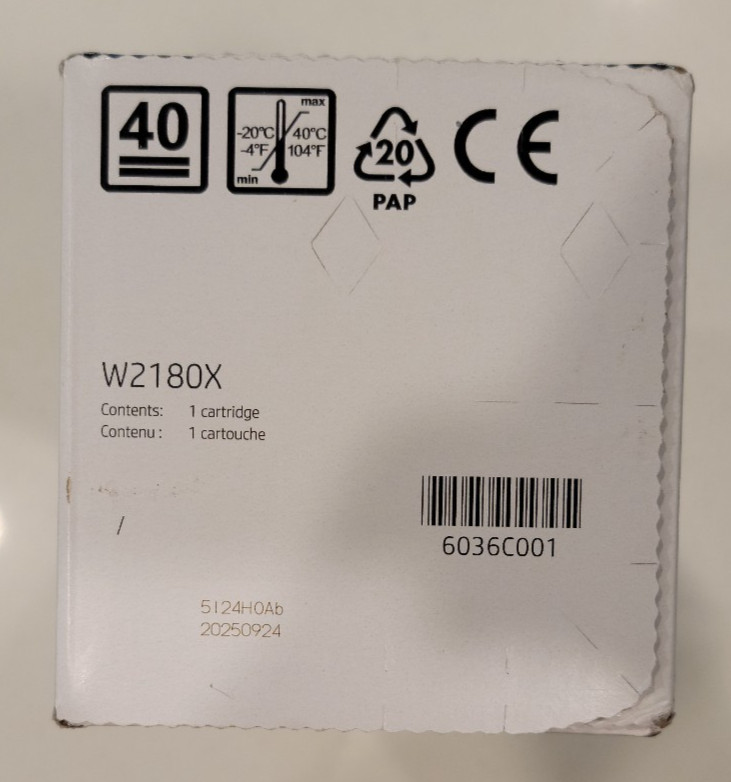 Genuine HP LaserJet 218X W2180X Black Toner Cartridge New in Sealed Box