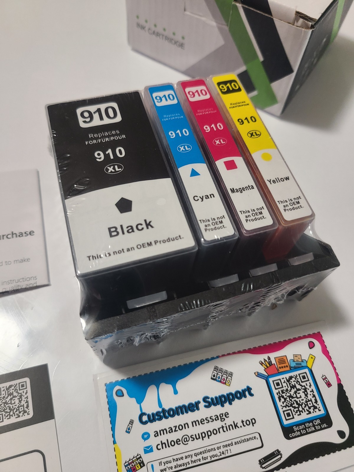 4pk 910XL Ink Cartridges for HP OfficeJet Pro 8010e 8020e 8022e 8025e 8028e