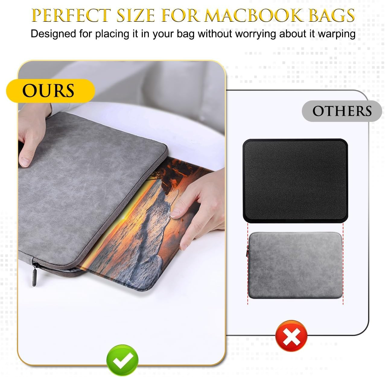 Alfombrilla Raton 26x21cm Base Antideslizante Lavable con Borde Cosido Atardecer