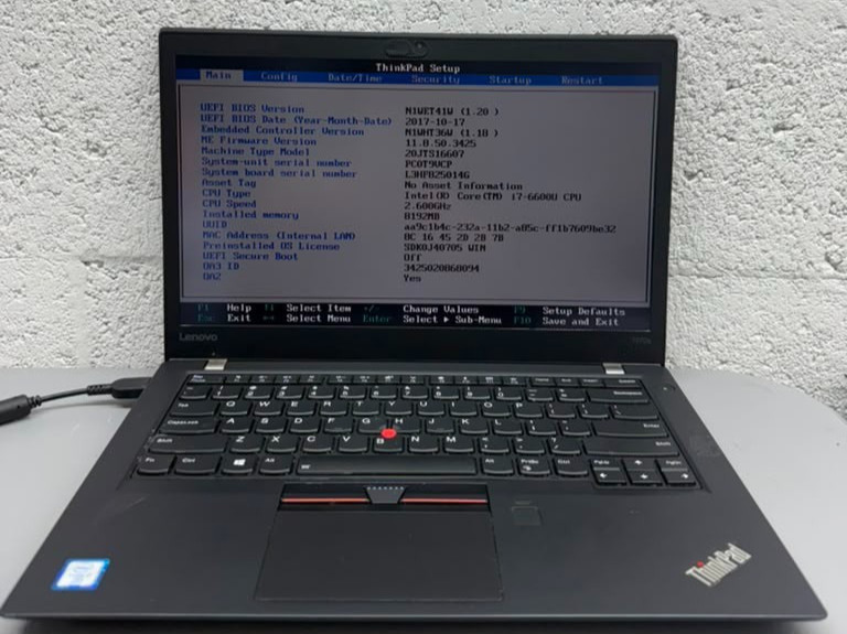 Lenovo ThinkPad T470s Core i7 4GB RAM Untested No SSD Black