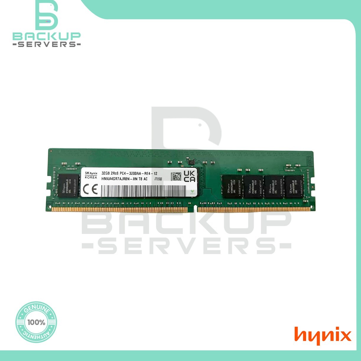 HMAA4GR7AJR8N-XN Hynix 32GB 3200MHz PC4-25600 CL22 288-Pin 2Rx8 ECC Reg Memory