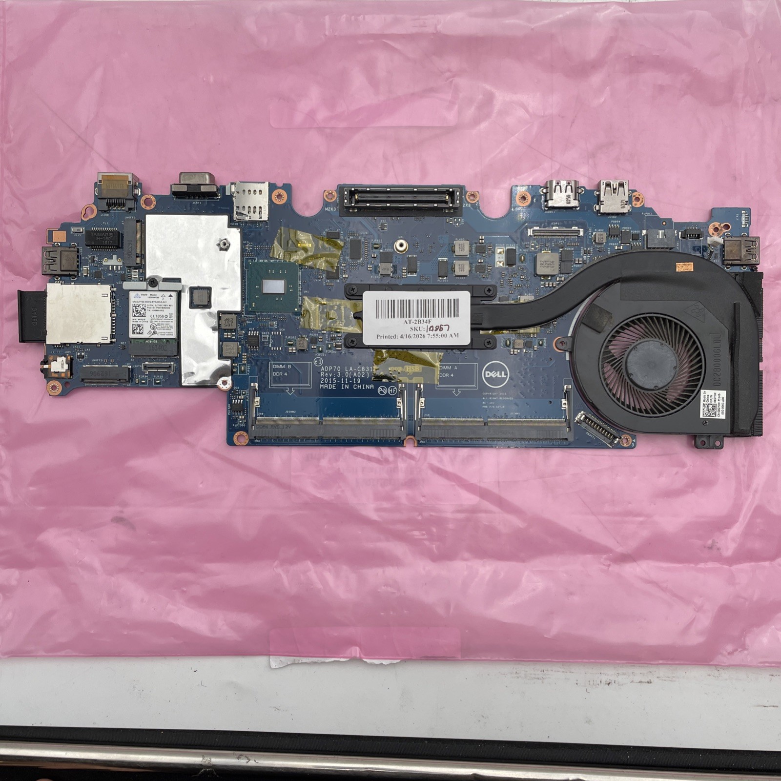Dell Latitude E5470 Motherboard i7 2.7GHz Quad Core 476JC