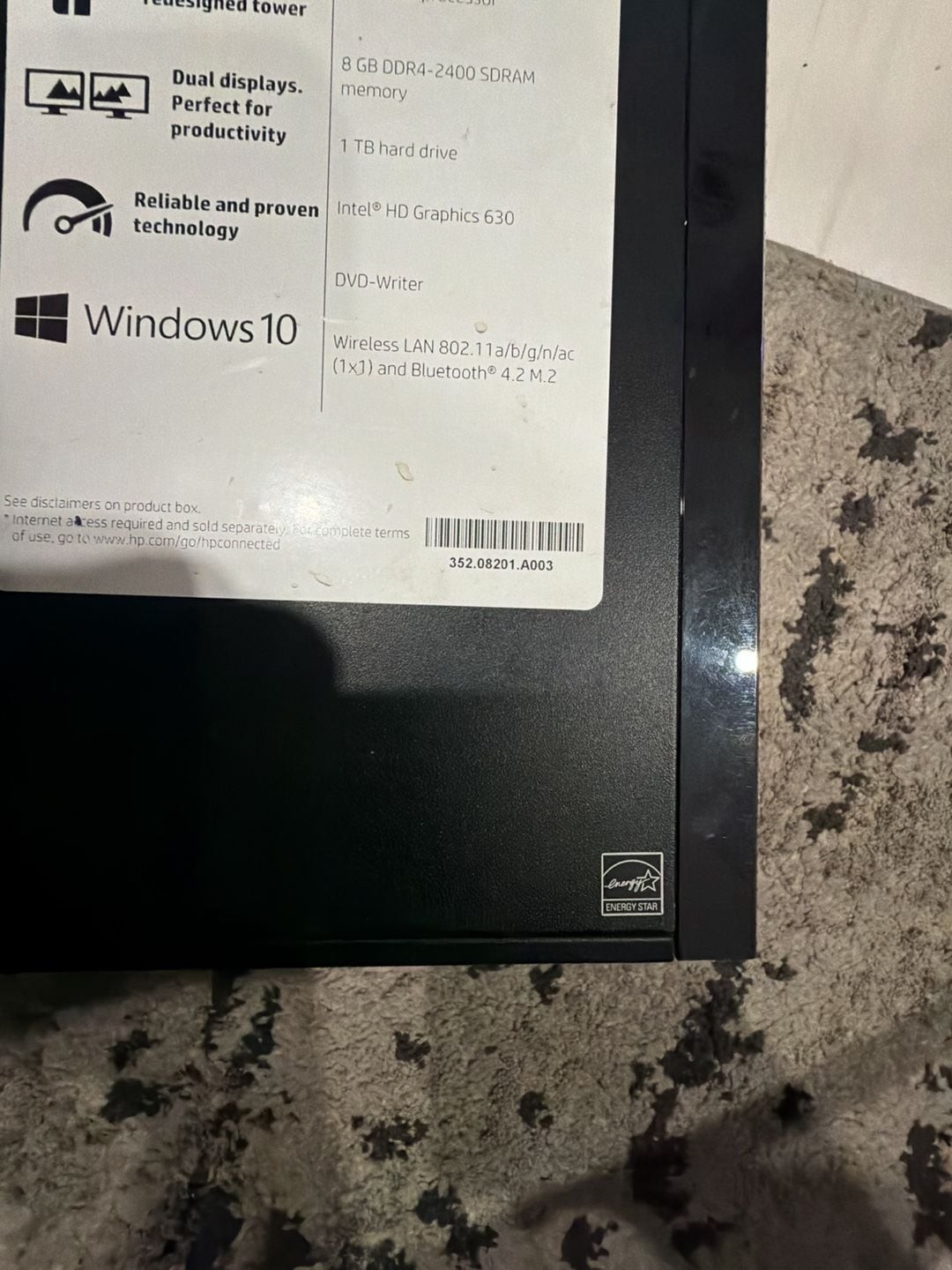HP Slim Desktop 270-p026 Intel Core i3-7100T 16GB RAM (upgraded)1TB HDD
