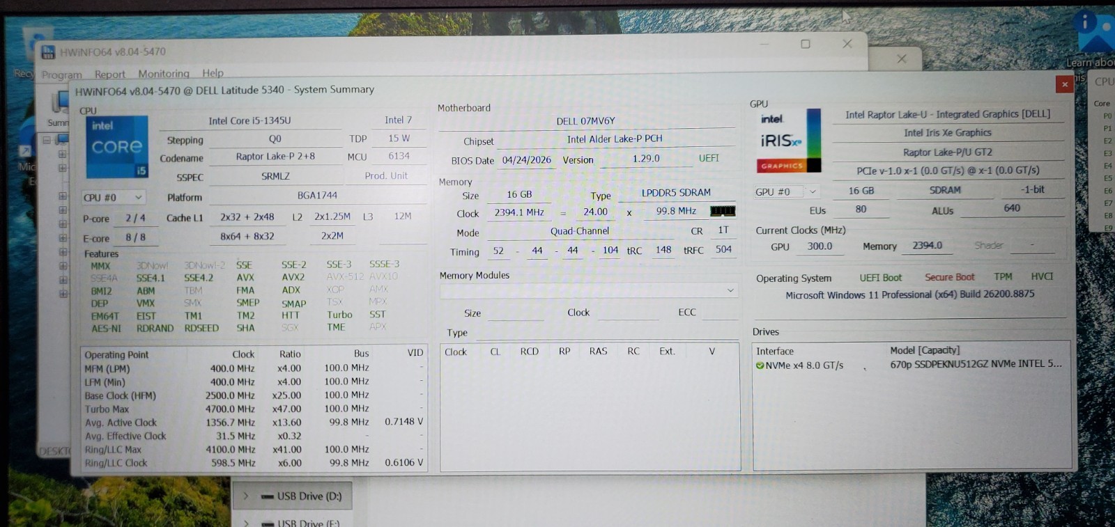 Dell Latitude 5340 Laptop Intel Core i5-13th Gen 16GB RAM 512GB SSD W11P